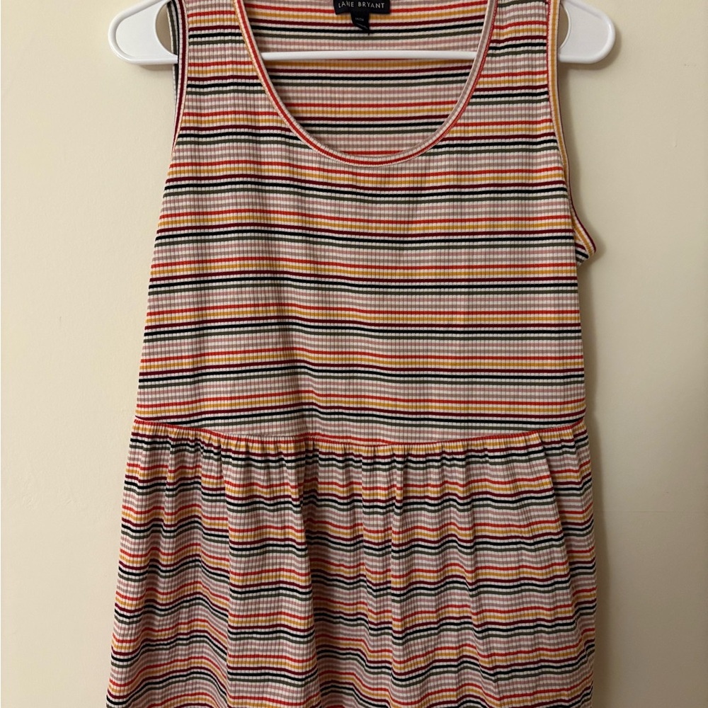 Lane Bryant Plus Size Multicolor Striped Knit Tank Size 14/16 NWOT